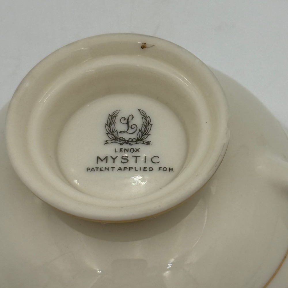 Lenox Mystic Vintage Floral Porcelain Teacup Gold Trim Cream Blue Pink - Picture 5 of 9